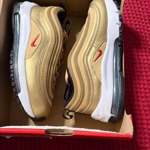 Nike Kids Gold and Red Sneakers